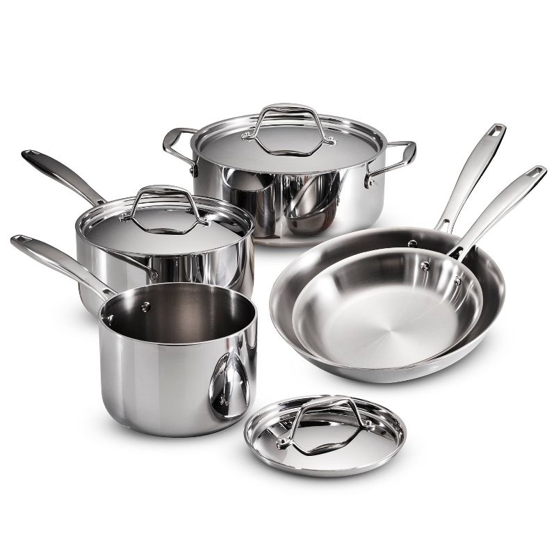 Tramontina Gourmet Tri-Ply Clad Induction-Ready Stainless Steel 8 pc Cookware Set, 1 of 10