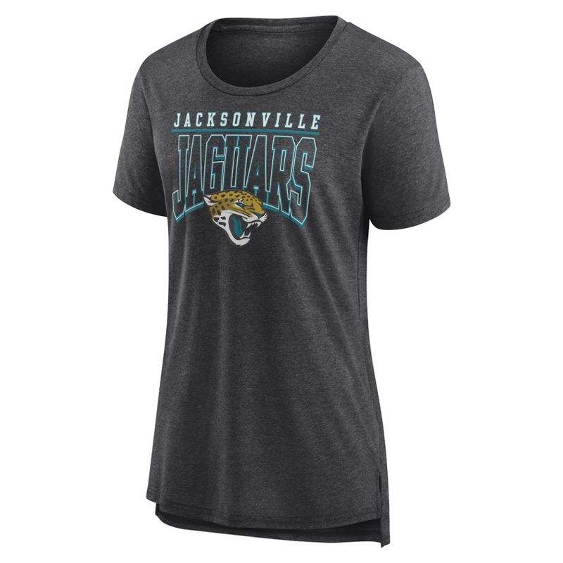 NFL Jacksonville Jaguars Women&#39;s Champ Caliber Heather Short Sleeve Scoop Neck Triblend T-Shirt, 2 of 4
