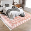 Washable Tassel Bordered Rug Non Slip Low Pile Rug Soft Throw Floor Cover Foldable Indoor Carpet for Living Room Bedroom Playroom Nursery - 4 of 4