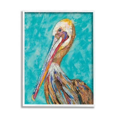 Stupell Industries Bold Pelican Bird with Pattern Framed Giclee