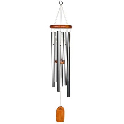 Wind & Weather Large Anodized Aluminum Amazing Grace Wind Chime With Ash Wood Disk And Wind Catcher