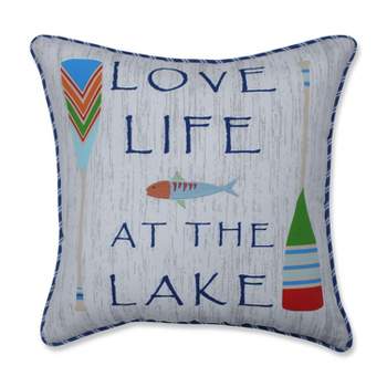 Love Life at the Lake Throw Pillow - Blue - Pillow Perfect