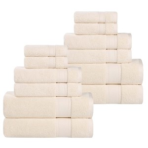Classic Zero Twist Cotton Medium Weight Ultra-Soft Absorbent Towel Set by Blue Nile Mills - 1 of 4