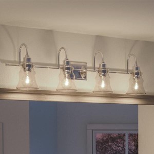 Urban Ambiance Luxury Vintage Bathroom Vanity Light,  9.25"H x 33.375"W,  Polished Chrome Finish, UHP2554 - 1 of 4