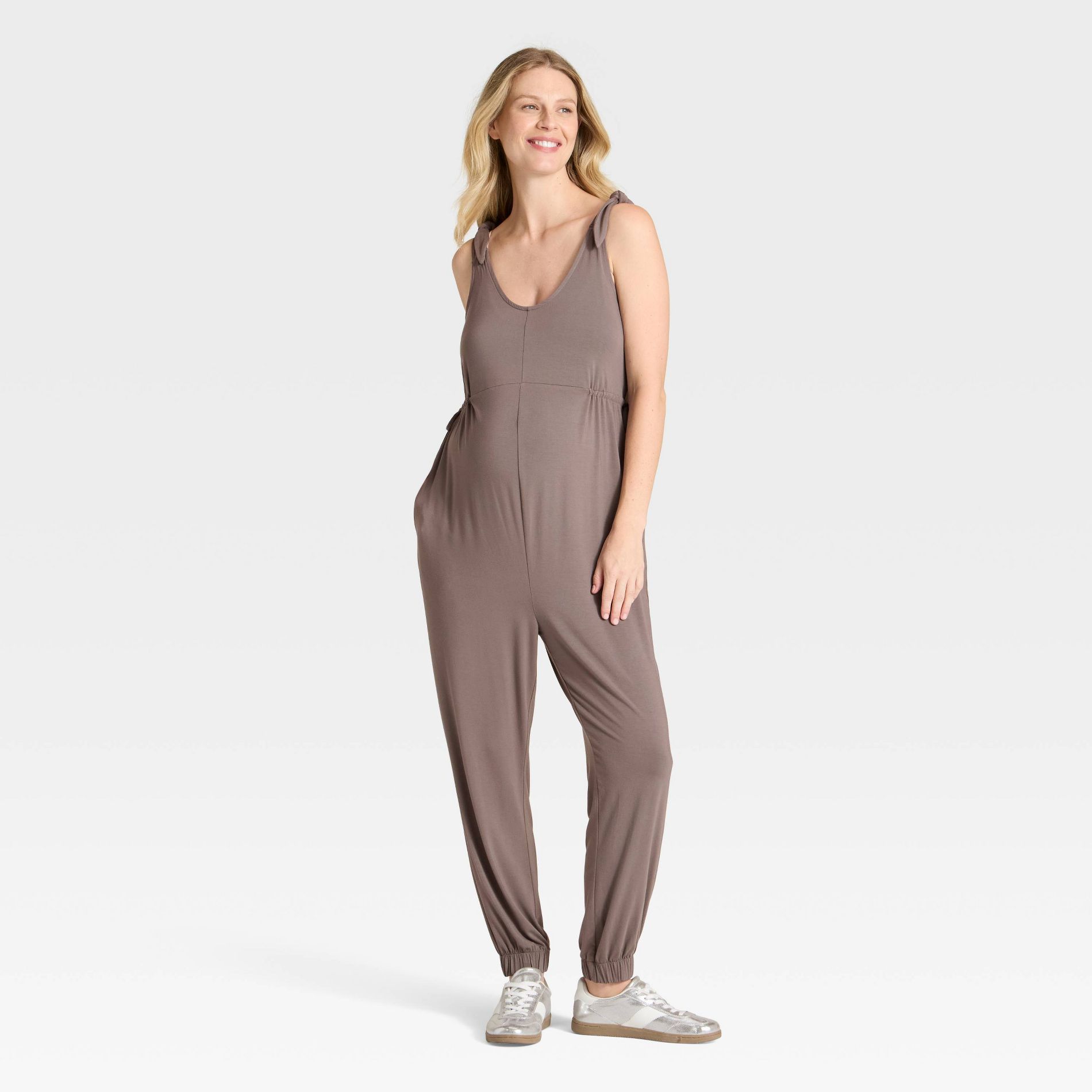Knit Maternity Jumpsuit - Isabel Maternity by Ingrid & Isabel™ Taupe M