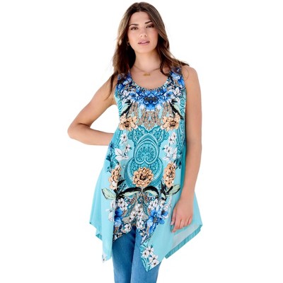 Roaman's Handkerchief Hem Tunic Tank