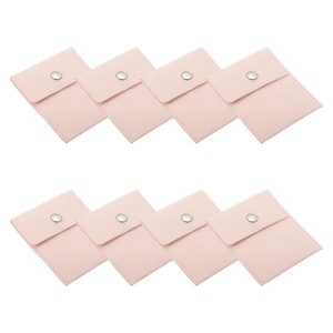 Unique Bargains Earrings Bracelets Velvet Pouches Snap Button Portable Jewelry Storage Bag 8 Pcs - 1 of 4