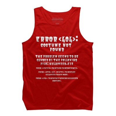 Men's Design By Humans Halloween Error 404 Costume Not Found Apparel, Funny Geeky By khaledned99 Tank Top