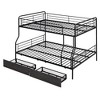 TIRAMISUBEST Full XL Over Queen Bunk Bed with 2 Storage Drawers, Metal Bunk Bedframe with Ladder and Guardrails for Kids - 4 of 4