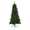 Nearly Natural 6-ft Flat Back Montreal Mountain Artificial Christmas Tree with Pine Cones and Berries - 3 of 4