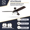 Prominence Home Statham 52" Indoor LED Ceiling Fan with Pull Chain, Espresso - 3 of 4