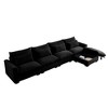 157.5" Corduroy Cloud L-Shaped Modular Sectional Sofa with Deep Seat & Storage Ottoman - 4 of 4