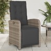 vidaXL Reclining Garden Chair Grey PE rattan, powder-coated steel Standard - 2 of 4
