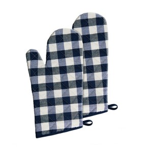 Kate Aurora 2 Pack Gingham Plaid Checkered Gingham Country Farmhouse Oven Mitts - 1 of 1