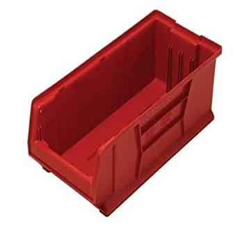 Quantum Storage Systems Hulk 24" Container, 23-7/8"L X 11"W X 7"H, Stackable, Polypropylene, Red, Made In Usa