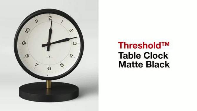 Table Clock Matte Black - Threshold&#8482;, 2 of 11, play video