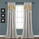 Home Boutique Shimmer Sequins Window Curtain Panels Gray/Gold 42X84 Set