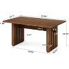 Tribesigns 63"Long Dining Table for 6, Modern Rectangular Kitchen Table with Heavy Duty Pedestal, for Family Gatherings, Dining Room,Brown - 2 of 4