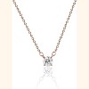 14K Gold Filled Heart Choker, Dainty Solitaire CZ Pendant Necklace, Adjustable Minimalist Jewelry for Her - 4 of 4