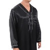 Alexander Del Rossa Mens Satin Nightshirt, Long Lightweight Woven Kaftan - 3 of 4