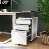 Munora - 3-Drawer Mobile File Cabinet with Lock - Heavy Duty Under Desk Storage - White - 2 of 4