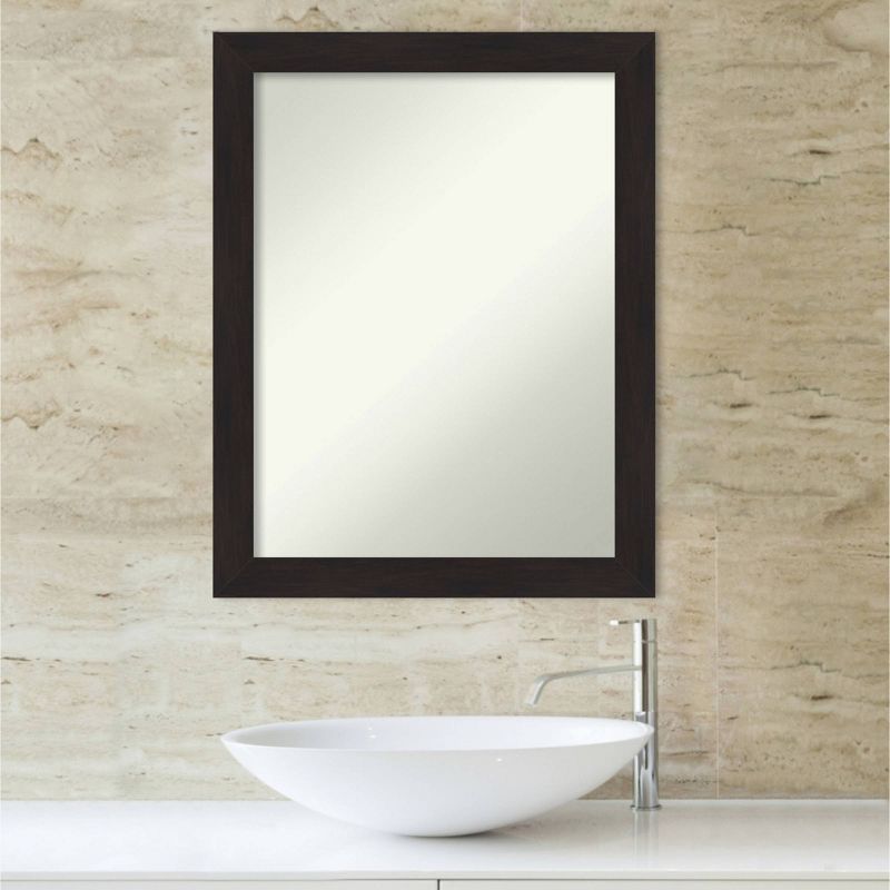 22&#34; x 28&#34; Non-Beveled Furniture Narrow Bathroom Wall Mirror Espresso Brown - Amanti Art, 6 of 11