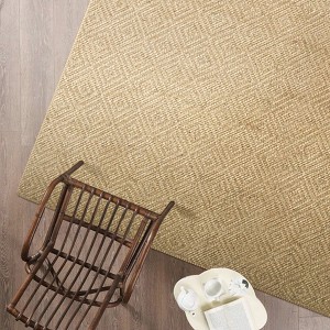 Maxax Jute Door Mat，Hand Woven Area Rug, Boho Rustic Style, Natural Fiber Jute Rug Solid Center for Entryway and Hallway - 1 of 4