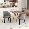Tangkula 2PCS Modern Dining Chairs Upholstered Velvet Accent Chairs w/ Curved Backrests - 2 of 4