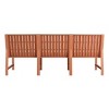 GlasFlength Accent Chairs Three Seater Sofa Waterproof PP Material Indoor Outdoor For Patio Cafe Terrace, Brown, 71.26"*27.17"*29.92" - 4 of 4