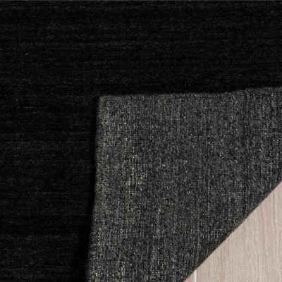 Anthracite Hand-Knotted Wool and Viscose 3' x 5' Rug