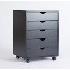 DOMETOUR 5 Drawer Mobile Storage Cabinet Dressers with Wheels for Office Bedroom Home White - 2 of 4