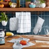 KITCHENAID Quilted Cotton Terry Cloth Oven Mitt, Pot Holder, Kitchen Towel 4-Pack Set, Silicone Grip, Matte Grey, 16"x26", 7"x13" & 7"x10" - 3 of 4