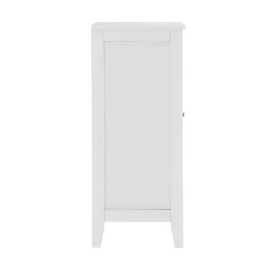White MDF Accent Cabinet with Glass Door and Shelves