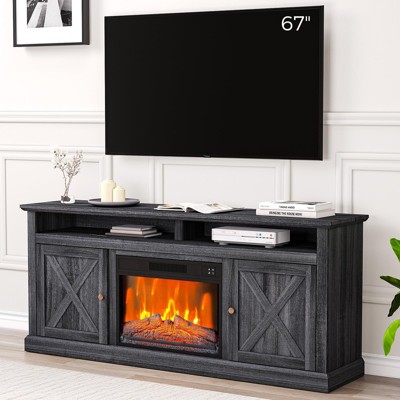Electric Fireplace Tv Stand for Tvs Up to 67", Tv Console Cabinet with Storage Cabinets