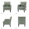 Set of 2 Wooden Upholstered Accent Chair Celadon Armchair| ART OF LIVING DESIGNS - 4 of 4