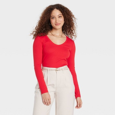 VICHYIE Summer Women's Square Neck Short Sleeve Shirts Scoop