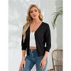 Clearlove Womens Cropped Cardigan Knit Shrugs for Dresses V Neck Button Down Bolero Cardigans Sweaters - 2 of 4