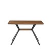 Gulches 47.2" Modern Dining Table - MDF Top, Black Metal Shelf & Legs, Leveling Feet for Dining Room/Kitchen/Office - 2 of 4