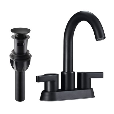 Bathroom Faucet 2 Handle Centerset Bathroom Sink Faucet with Pop Up Drain Assembly, 4 Inches Bathroom Vanity Lavatory Faucet 3 Holes