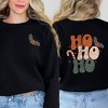 Simply Sage Market Women's Graphic Sweatshirt Retro Ho Ho Ho Front and Back - 2 of 4