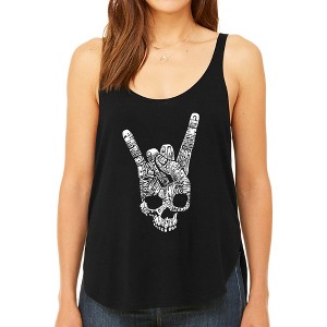 LA Pop Art Women's Premium Word Art Flowy Tank Top - Heavy Metal Genres - 1 of 4