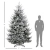 9 FT Artificial Christmas Tree, Flocked Hinged Xmas Tree with 1939 Tips, Steel Base, Auto Open - 3 of 4
