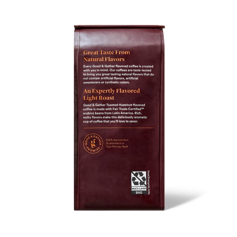 Naturally Flavored Hazelnut Decaf Bagged Light Roast Ground Coffee - 12oz - Good &#38; Gather&#8482;, 4 of 6