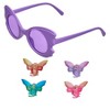 Willow & Ruby Kid's Fun Sunglasses with Hair Clip Set for Girls - Sunnies & Claws in Purple With Butterfly Hair Claws - 2 of 4