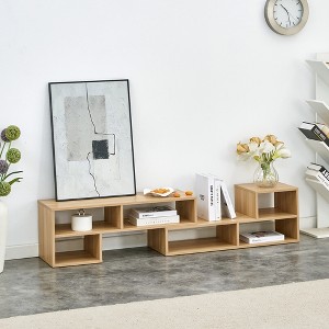 Grungis 2 Pieces TV Stand for TVs Up to 80 Inch,Cube Console Table with Storage Bookcase Shelves for Living Room - 1 of 4