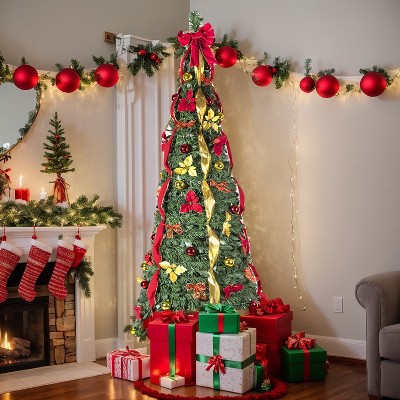 Resenkos Artificial 7.5ft  Pop Up Christmas Tree, Indoor Holiday Decorating