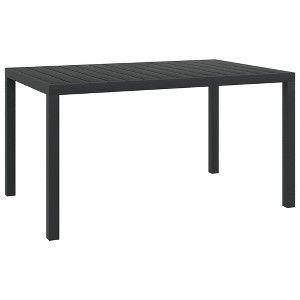 vidaXL Garden Dining Table Black Aluminum and WPC Large - 1 of 2