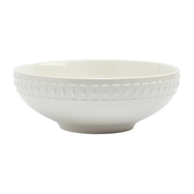 Ivory Embossed Ceramic 3-Piece Serving Bowl Set