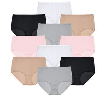 Comfort Choice Women's Plus Size Nylon Brief 10-pack, 8 - Midtone Pack :  Target