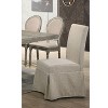 Simple Relax Set of 2 Upholstered Side Chairs with Skirted Design in Tan - 2 of 4